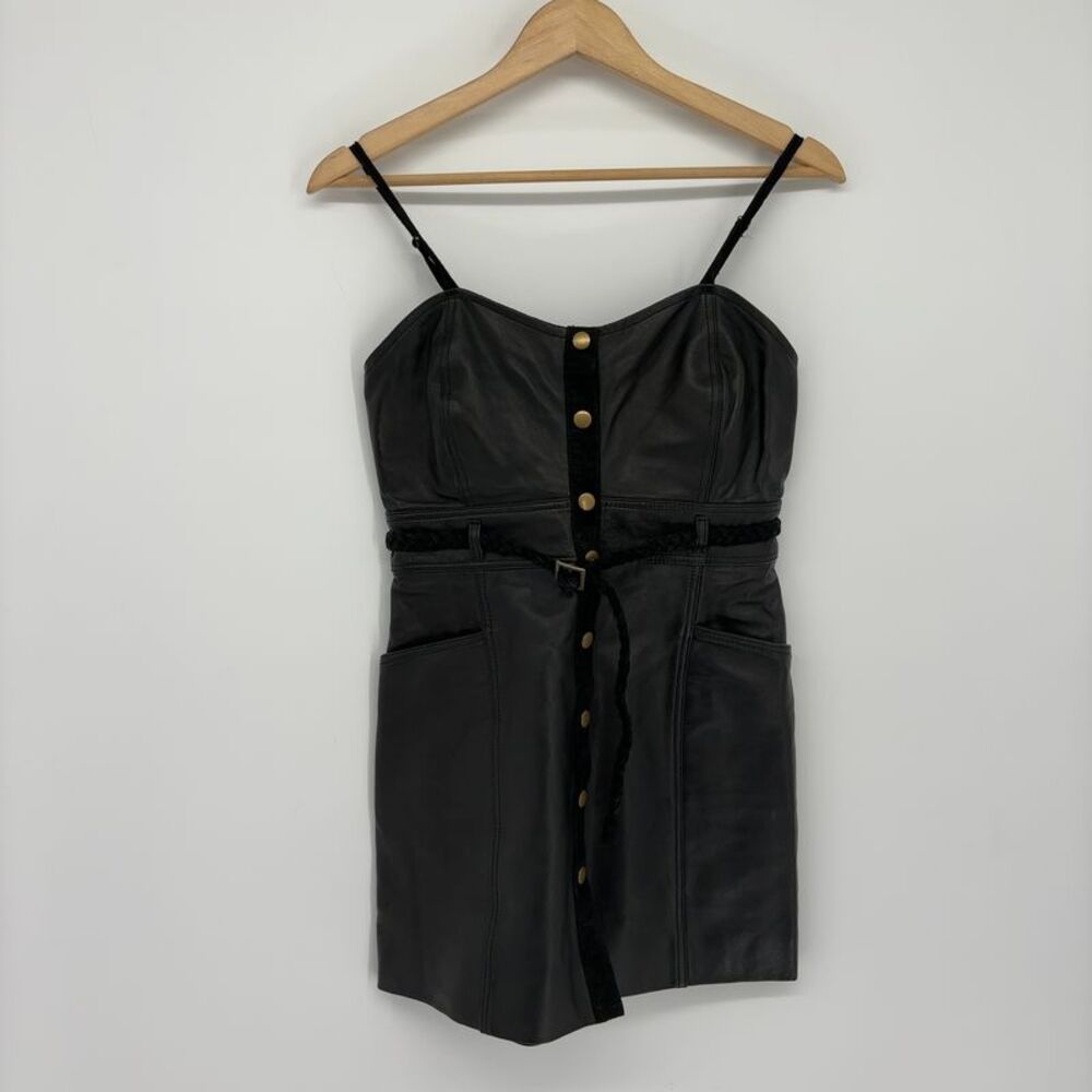 Chasing Unicorns Isis Leather and Suede Mini Dress